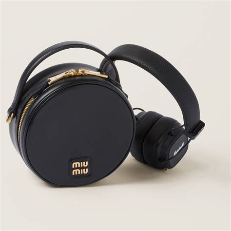 miu miu x marshall|Miu Miu Marshall X headphones with leather case .